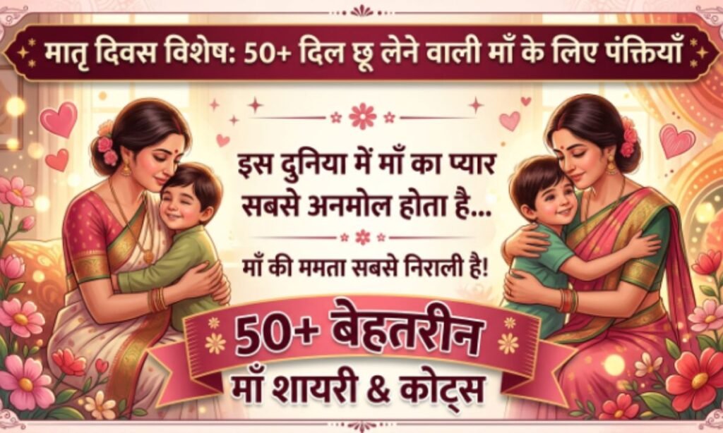Top 50+ Best Mother Day Quote in Hindi दिल छू लेने वाली माँ के लिए लाइनें