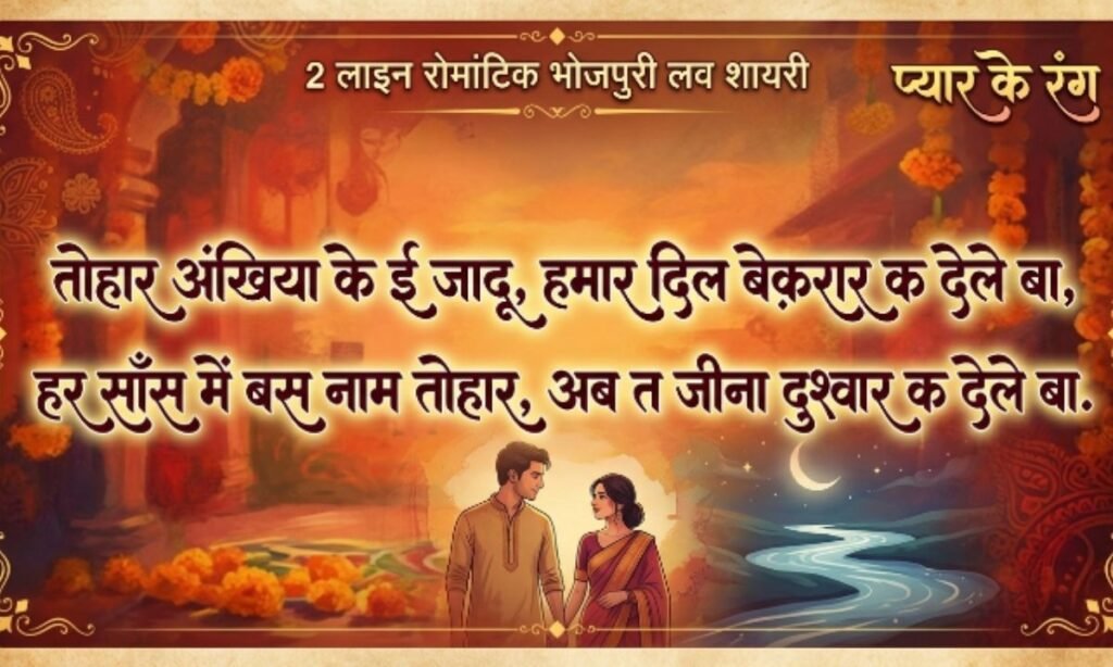2 लाइन Romantic Bhojpuri Love Shayari