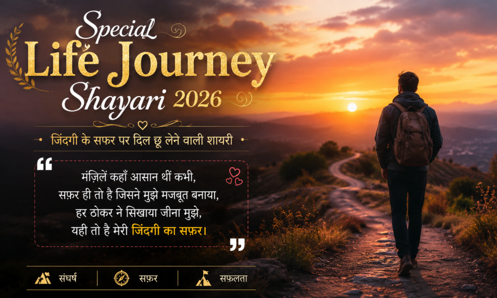 Special Life Journey Shayari 2026 | ज़िंदगी के सफर पर दिल छू लेने वाली शायरी