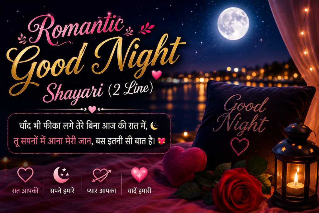 Romantic Good Night Shayari (2 Line)