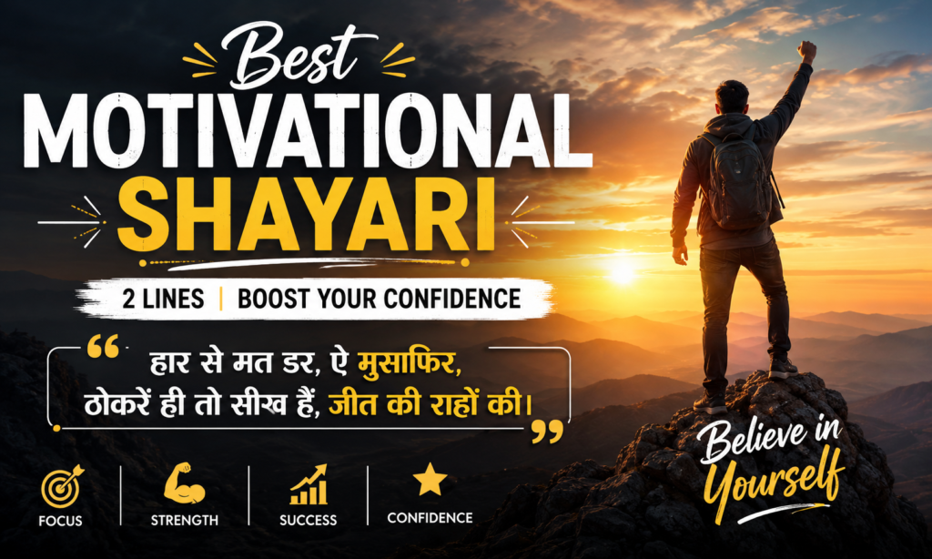Best Motivational Shayari 2 Lines | Boost Your Confidence