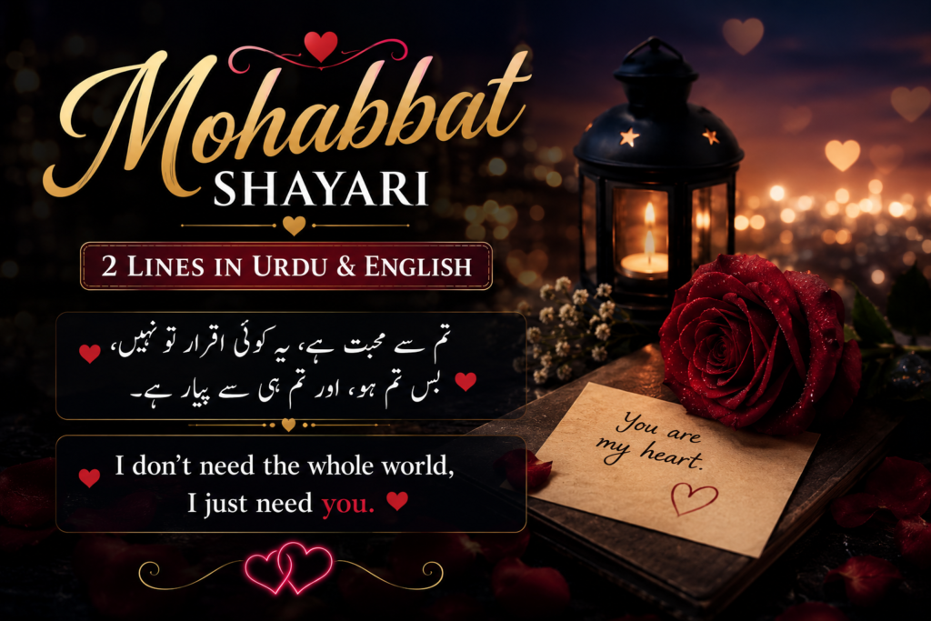 True love Mohabbat Shayari Urdu text