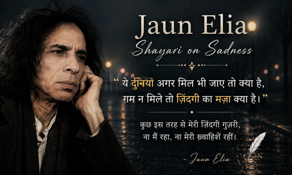 Jaun Elia Shayari on Sadness