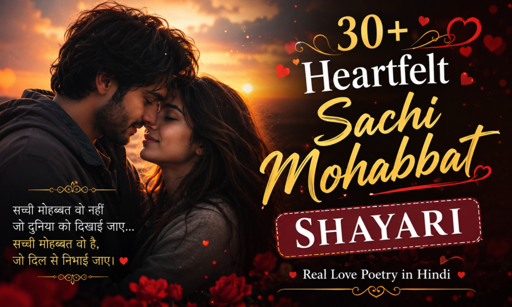 30+ Heartfelt Sachi Mohabbat Shayari | Real Love Poetry in Hindi