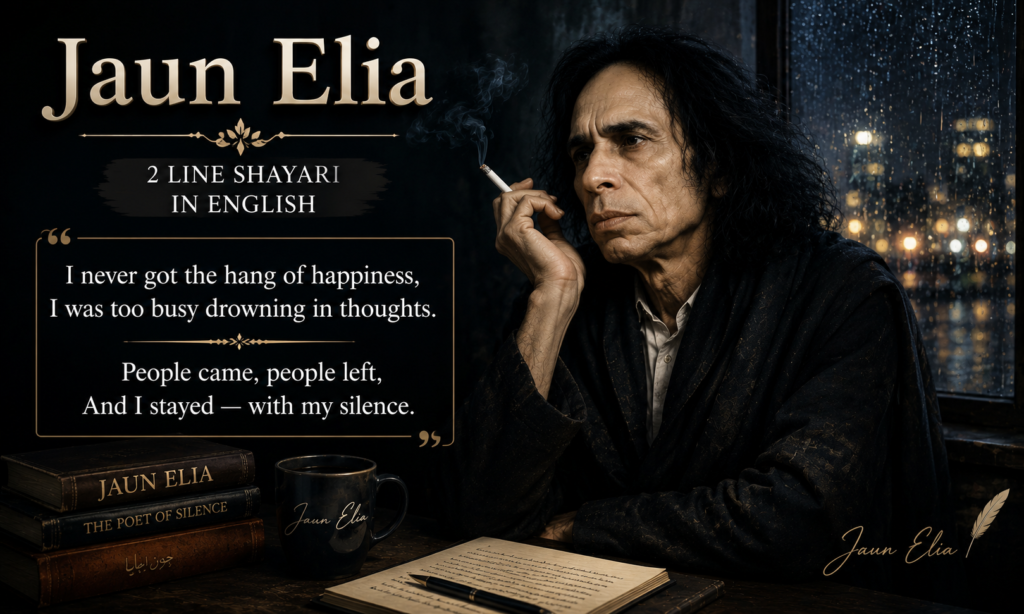 Jaun Elia 2 line Shayari in English