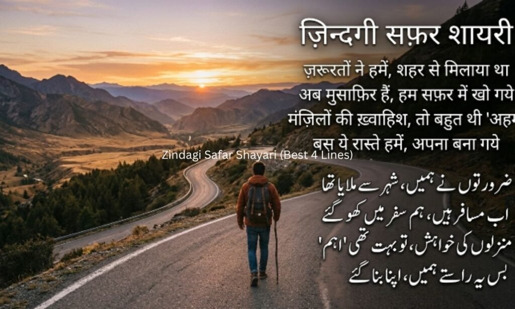 Zindagi Safar Shayari (Best 4 Lines)