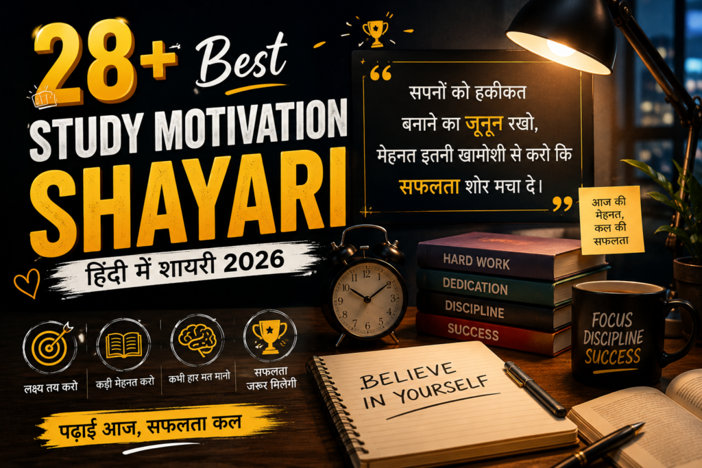 28+ Best Study Motivation Shayari | हिंदी में शायरी 2026