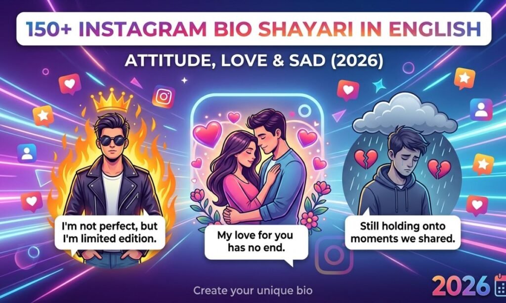 150+ Instagram Bio Shayari in English: Attitude, Love & Sad (2026)