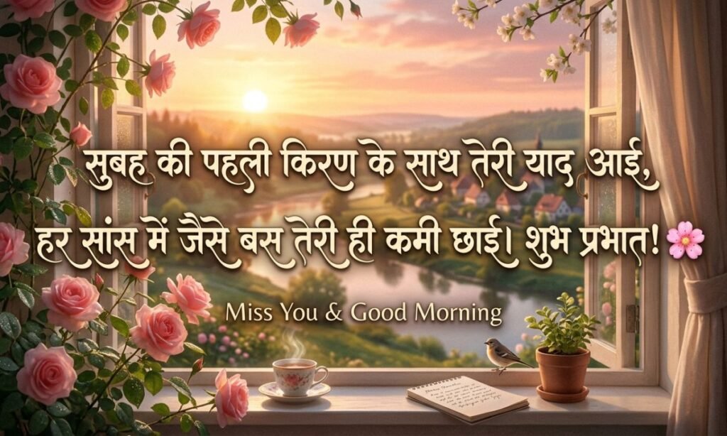 2-Line Miss You Good Morning Shayari 🌸