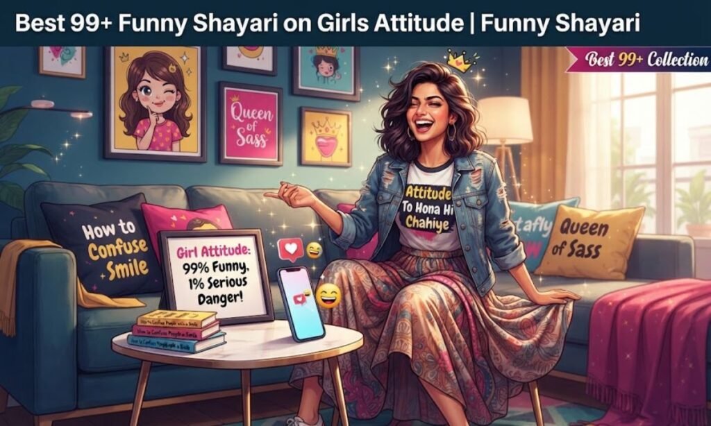 Best 99+ Funny Shayari on Girls Attitude | Funny Shayari🖼️👑