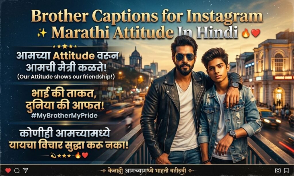 Brother Captions for Instagram Marathi Attitude In Hindi