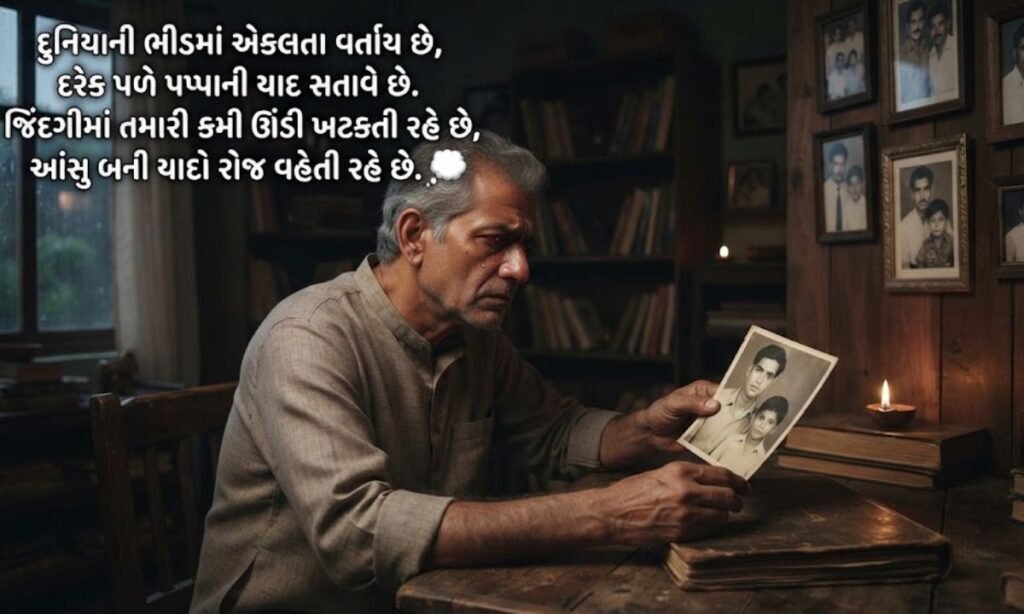 Dard Bhari Papa Ni Yaad Shayari in Gujarati 💭