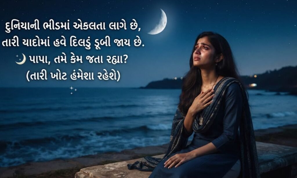 Deep Papa Ni Yaad Shayari in Gujarati 🌙