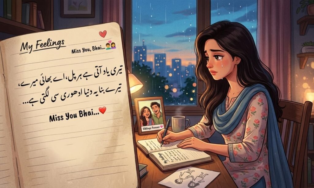Emotional Miss You Bhai Shayari for Brother