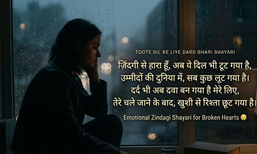 Emotional Zindagi Shayari for Broken Hearts 😢