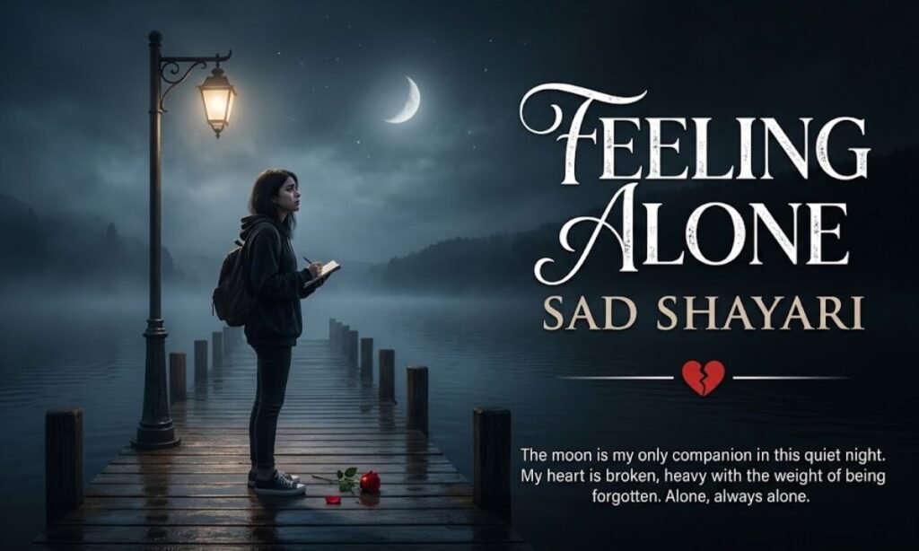 Feeling Alone Sad Shayari in English 🌙💔