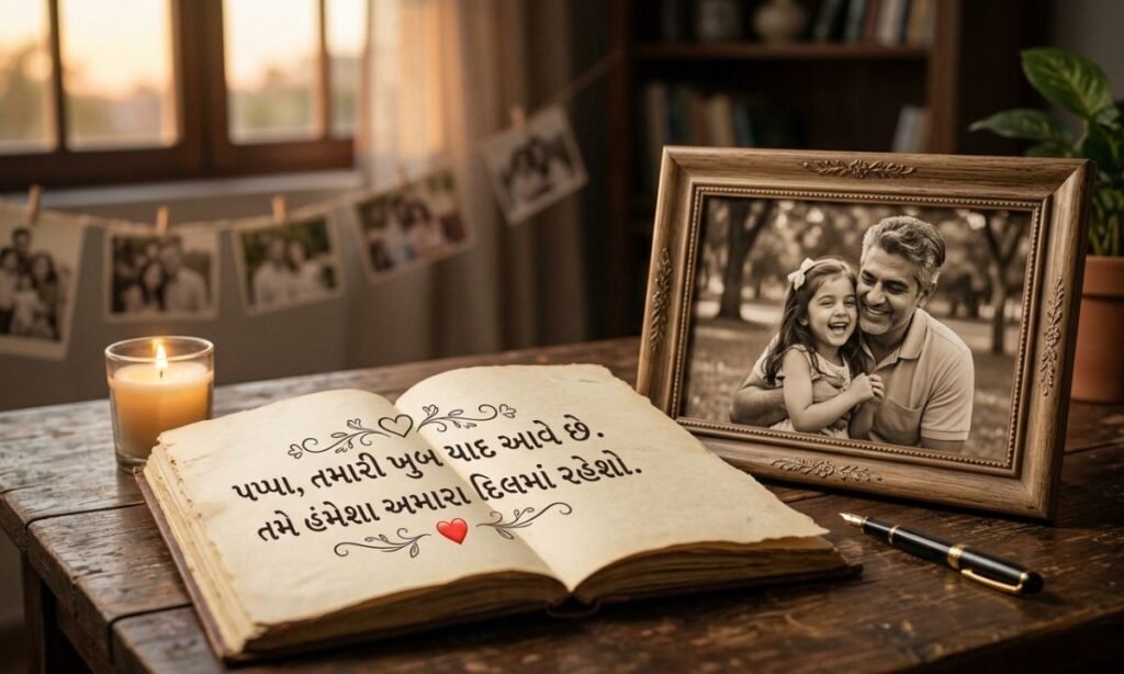 Heartfelt Miss You Papa Shayari in Gujarati ❤️