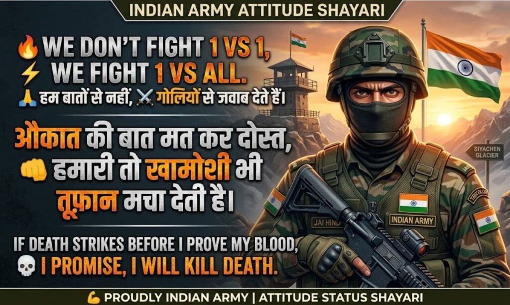 Indian Army Attitude Shayari