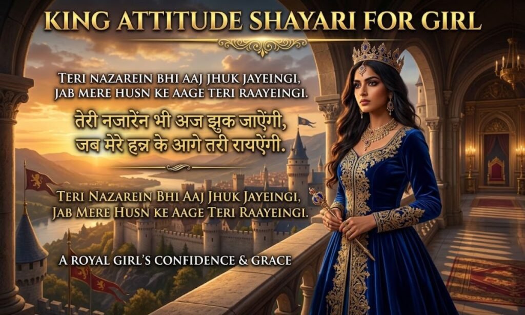 King Attitude Shayari for Girl 