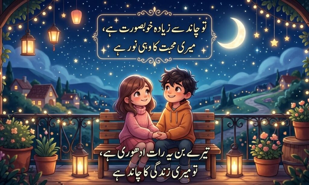 Love & Chand Shayari in Urdu
