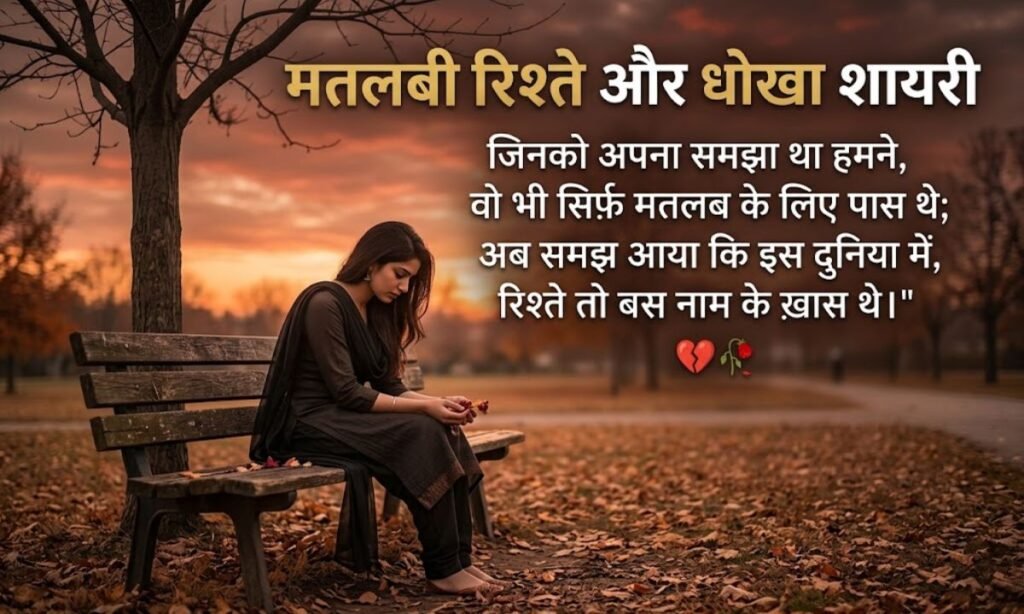 Matlabi Rishte Dhoka Shayari in Hindi💔🥀