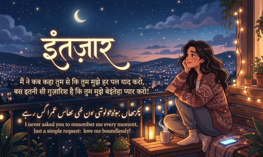 Romantic Intezaar Shayari for Love & Feeling