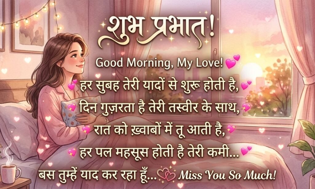 Romantic Miss You Good Morning Shayari 💕