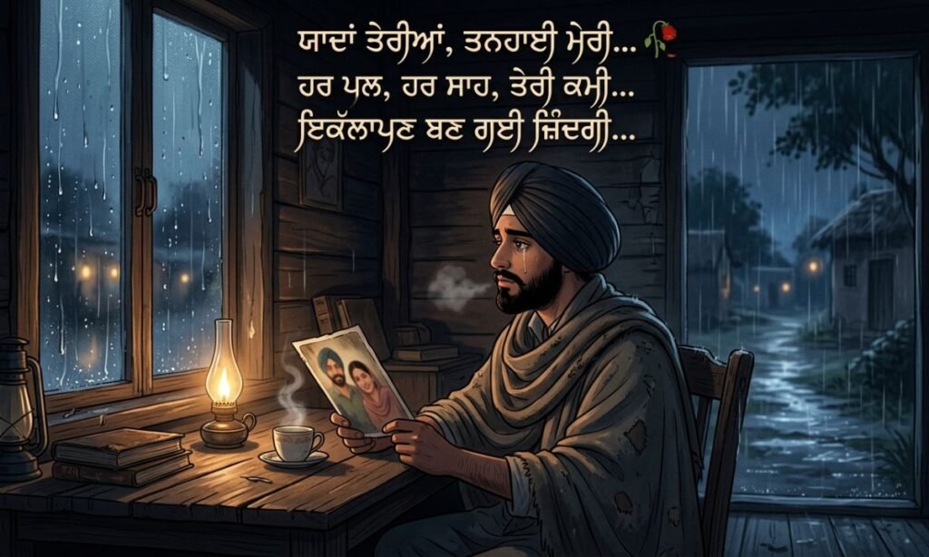 Sad Punjabi Shayari About Memories & Loneliness 🥀