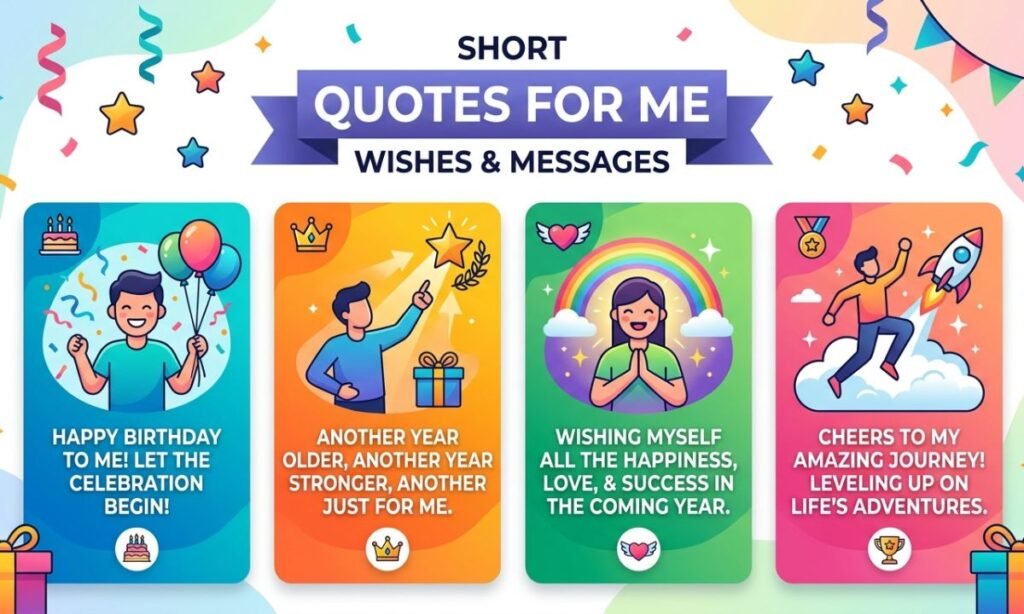 Short Birthday Quotes for me Wishes and Messages