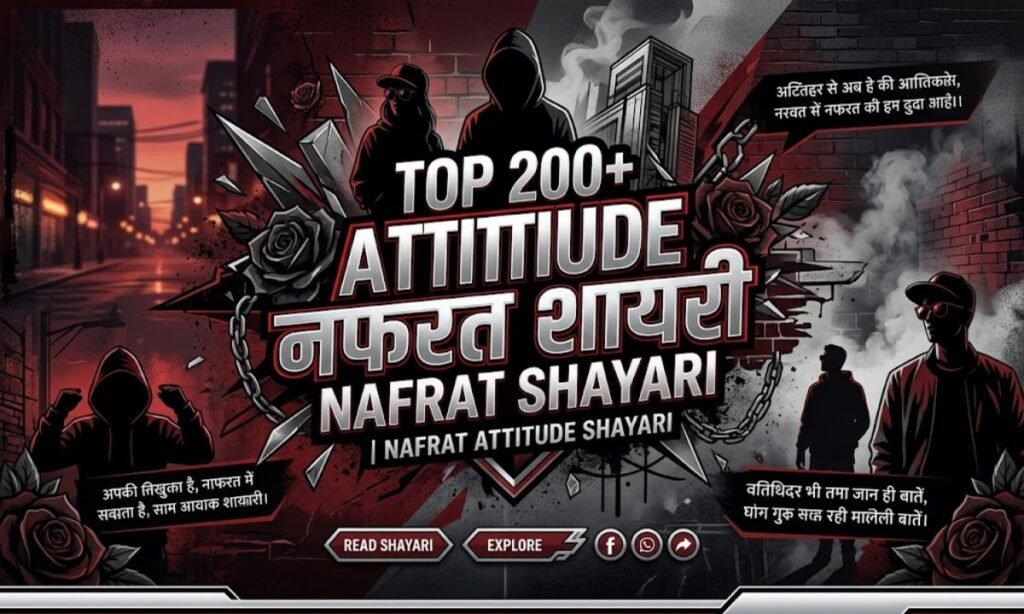 Top 200+ Attitude Nafrat Shayari | Nafrat Attitude Shayari