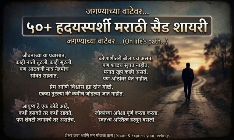 Top 50+ Sad Shayari on Life Marathi Heart-Touching Marathi