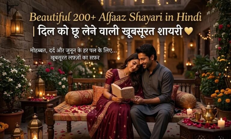 Beautiful 200+ Alfaaz Shayari in Hindi | दिल को छू लेने वाली खूबसूरत शायरी ❤️