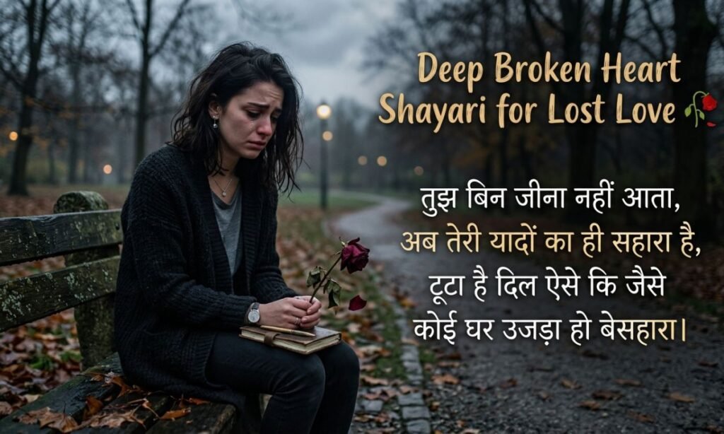 Deep Broken Heart Shayari for Lost Love 🥀Deep Broken Heart Shayari for Lost Love 🥀