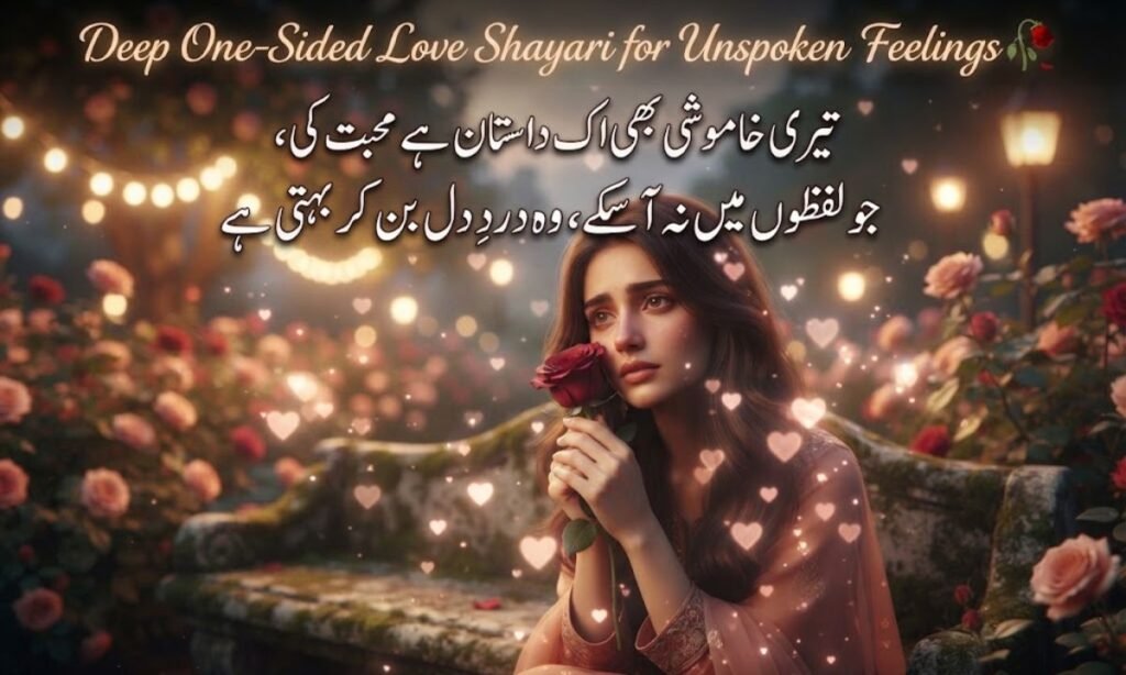 Deep One-Sided Love Shayari for Unspoken Feelings 🥀