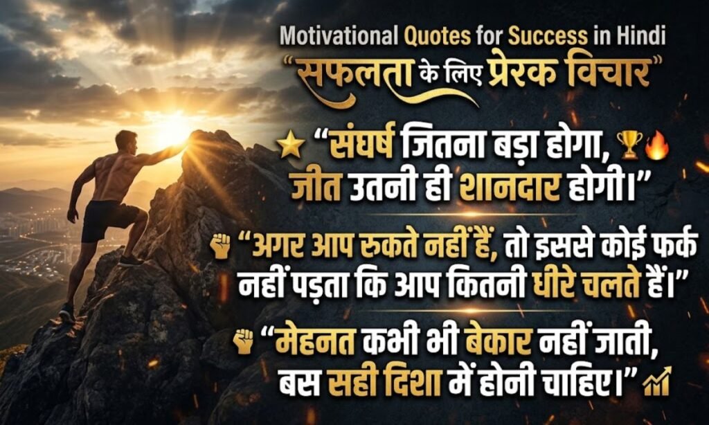 Motivational Quotes for Success in Hindi 🏆🔥